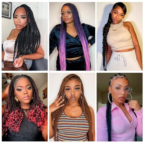 26 Inch Pre-Stretched Braiding Hair 8 Packs Brown Yaki Texture Synthetic Extensions