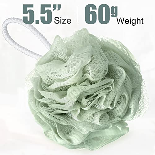 Large Mesh Bath Loofah Sponges Set of 32 Exfoliating Shower Poufs for Men & Women