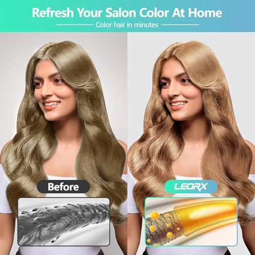 Leorx Hair Dye Shampoo 3-in-1 Blonde Brown Color Hair Coloring & Nourishing Treatment - For Women & Men