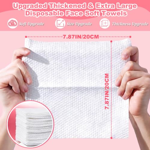 Disposable Face Towels Pack of 600 Dual-Textured Skin Care Cloths - Soft & Reusable
