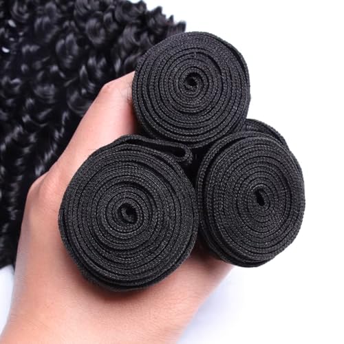 Kinky Curly Hair Bundles 10 12 14 Inch Black Virgin Curly Wave Human Hair