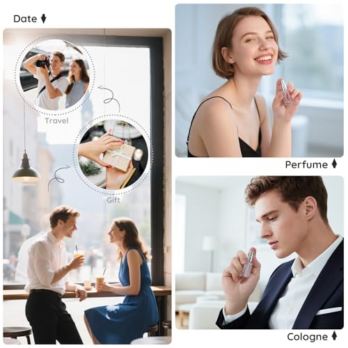 40Pcs 5ml Travel Perfume Bottles Refillable Atomizer Spray Set - Mini Glass Mist Sprayers with Refill Kit