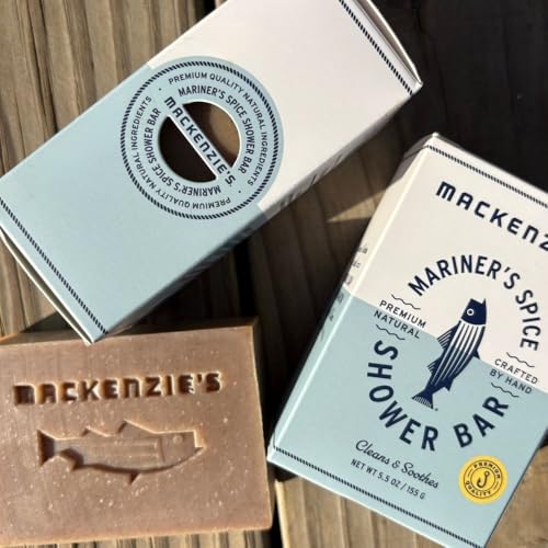 MACKENZIE'S Mariner's Spice Shower Bar - Gifts for Fisherman - Gifts for Men - Gifts for Women - Natural Bar Soap - Cinnamon - Ginger - Clove - 5.5 oz