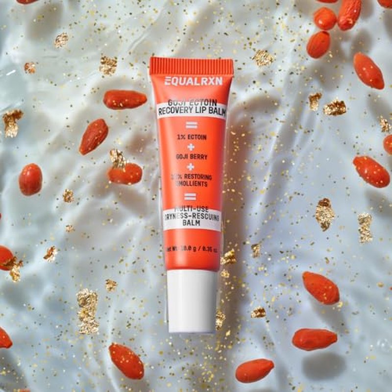 Goji Ectoin Recovery Lip Balm - Hydrating Moisture Oil Formula with Papaya Enzyme for Dry Chapped Lips Barrier & Skin Patches