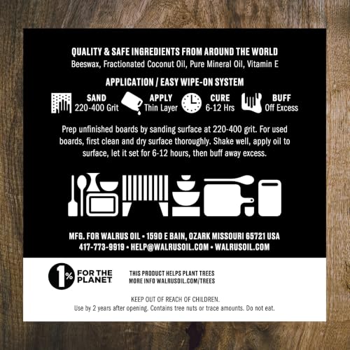 Walrus Oil Cutting Board & Butcher Block Oil, 128 oz - Food-Safe Wood Finish