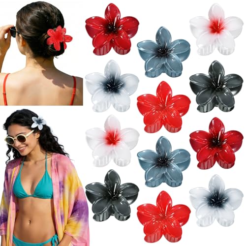 24Pcs Hawaiian Flower Hair Clips for Women - Multi Colors, Strong Hold, Plumeria Style - Variation of THIS listing