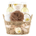 Bath & Body Gift Set, Warm Vanilla Sugar — 7pcs Gift Basket for Women (AriosoMonde)