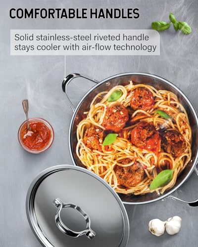 Cooks Standard 12 Quart Stainless Steel Stock Pot with Lid - Large Capacity