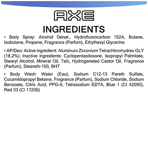 AXE Phoenix Holiday Gift Set With Body Spray, Antiperspirant & Deodorant Stick and Body Wash for Grooming 3 count