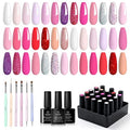 beetles Gel Polish Nail Set 20 Colors Dreamy Town Collection with Blooming Gel