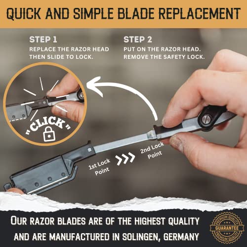 Professional Straight Edge Razors for Men-Premium Disposable Razor Kit for Shaving Hair/Beard-Men¡¯s Shave Kit Safety-Razor for Men (Refill blades pack, 80 Units)