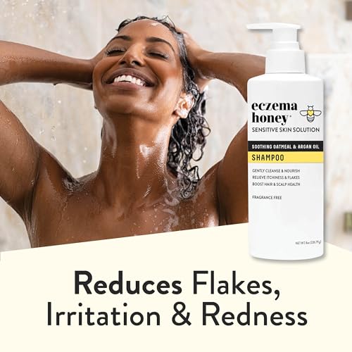 Eczema Honey Nourishing Shampoo for Sensitive & Dry Scalp - Natural Dandruff Relief, 8 Oz