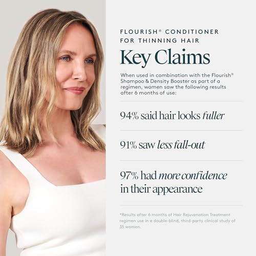 Virtue Flourish Conditioner for Fine Hair - Sulfate-Free, Detangling, GrowThick, Color Safe, 2 Fl Oz