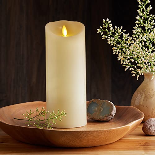 Luminara 4x9 Inch Flameless LED Candle Ivory Real Wax with Timer