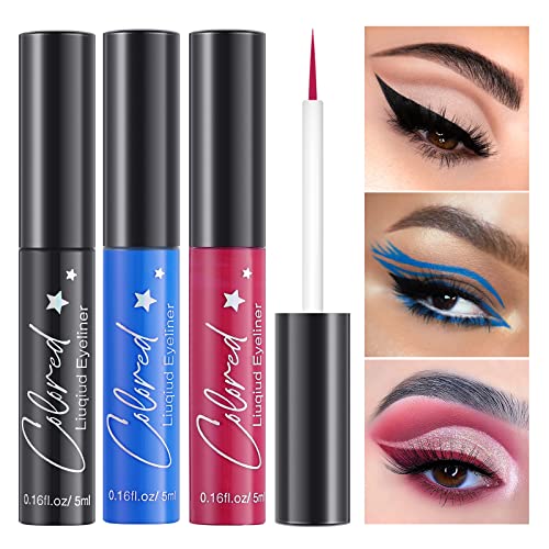BestLand 10 Colors Liquid Matte Eyeliner - White, Black, Blue, Brown Colored Liner - Waterproof, Bright, Rainbow Eyeliner Pencil - Quick Dry Eyes Makeup Kit