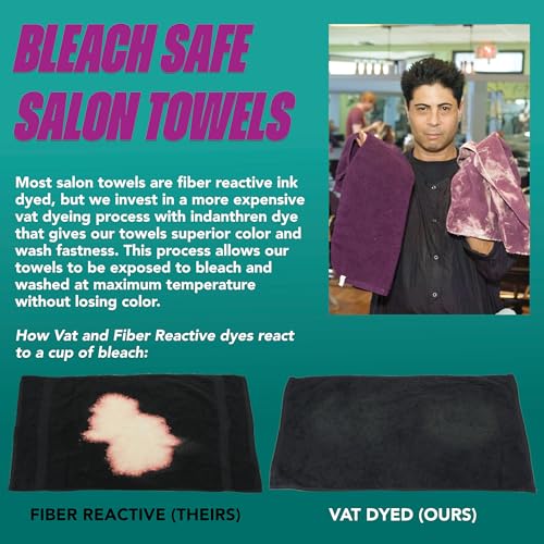 Navy Bleach-Resistant Salon Towels 12 Pack - 100% Cotton Hair & Spa Towels