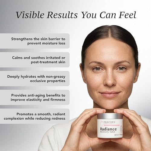 Peaches Skincare Radiance Recovery Salve - Hydrating Face Moisturizer for Delicate Skin - Petroleum Free - Calming Barrier Cream with Cacay Oil and Castor Oil - Overnight Recovery Moisturizer