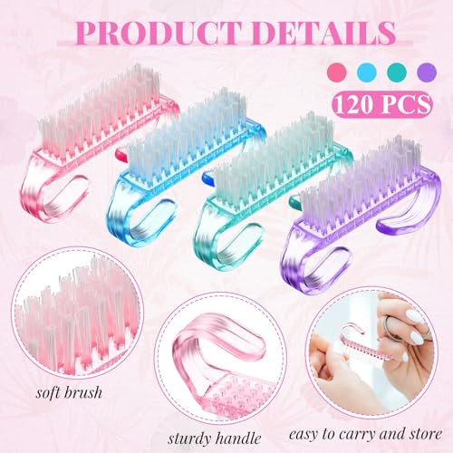 Transparent Nail Brush Set 200 Pcs for Cleaning Fingernails & Toes - Patelai