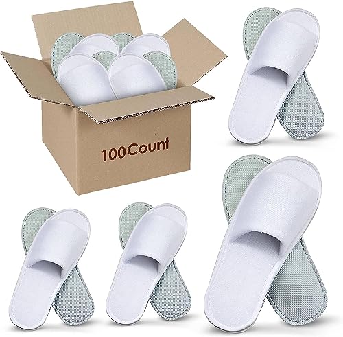 Unisex Spa Slippers Bulk Pack - Ultra Soft Open Toe Hotel Guest Disposable Slippers