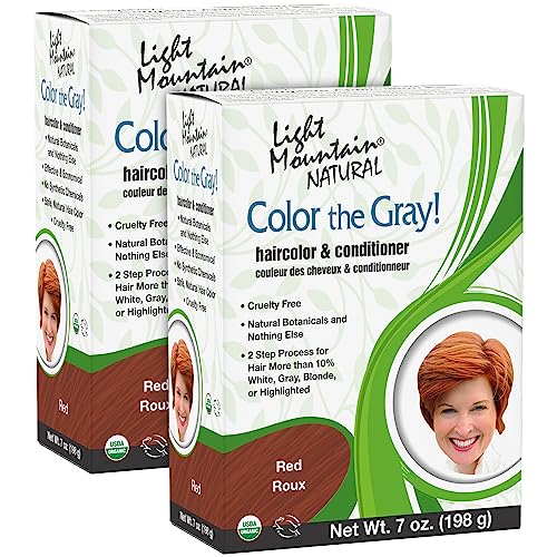 Henna Hair Color & Conditioner Set - Semi-Permanent Red Dye for Gray Hair, 2-Pack