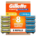 Gillette Men's Razor Blade Refills 8 Pack - ProGlide Chill & Shield Cartridges