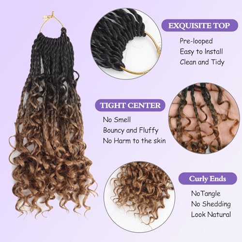 10 Inch Goddess Box Braids Crochet Hair - Boho Crochet Braid Hair Pack of 8 #OT30