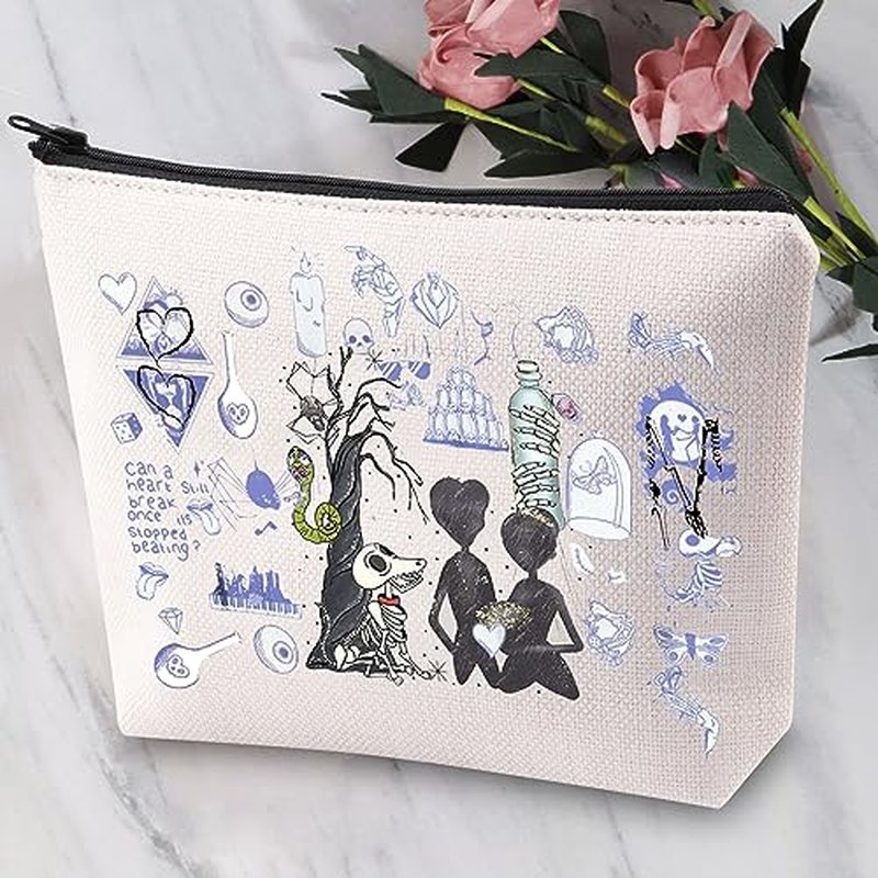 JYTAPP Horror Movie Bride Inspired Cosmetic Bag Halloween Makeup Case For Horror Movie Lover Bride Merchandise Bride Wedding Gift
