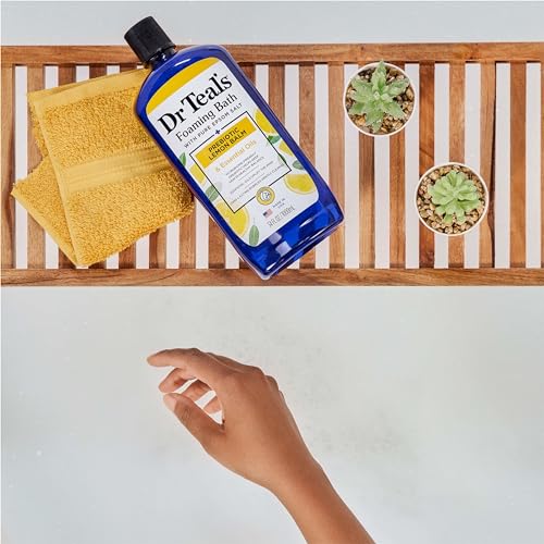 Dr Teal's Foaming Bath with Epsom Salt & Prebiotic Lemon Balm - Bathwater Additive (Pack of 4)