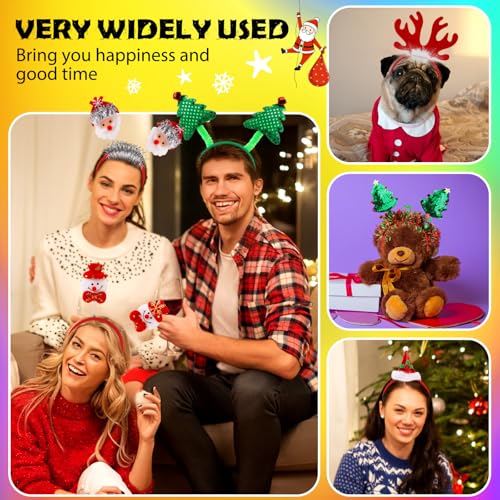 Retrowavy Christmas Headbands - Fun Holiday Hair Accessories Pack, 24 Pack