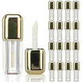 DIY Lip Gloss Tubes 16 Pack 5ml Gold Square Doe Foot Wand Refillable Containers
