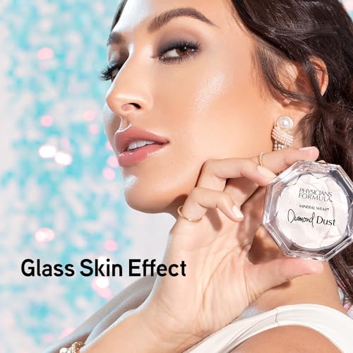 Physicians Formula Diamond Dust Mineral Powder Starlit Glow, Translucent Setting Powder Makeup, Finishing Powder For Face, Clean Beauty, Dermatologist Approved