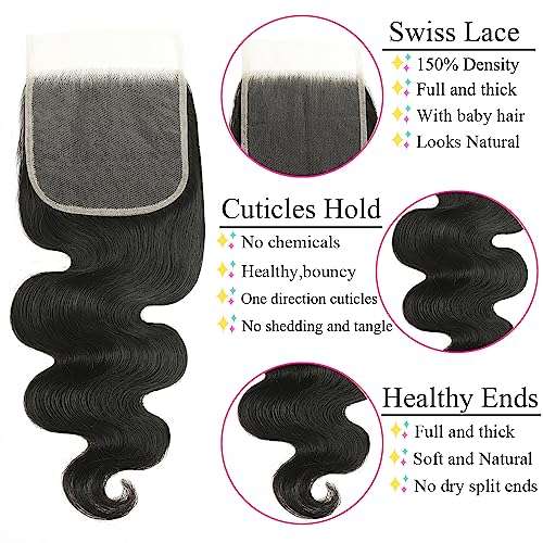 12 Inch Body Wave HD Lace Closure 5x5 Transparent Brazilian Virgin Hair