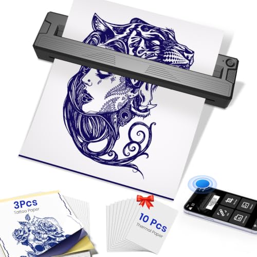 Portable Bluetooth Tattoo Stencil Printer with Transfer & Thermal Paper Set