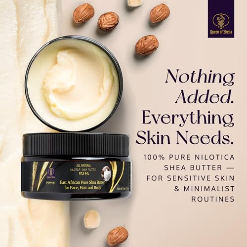 Queen of Shea East African Pure Shea Butter 8oz - Organic, Unrefined Face, Hair & Body Moisturizer