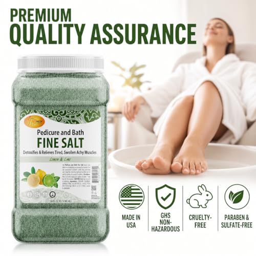 Spa Redi Dead Sea Salt Pedicure Soak Lemon & Lime 128oz - Professional Foot Spa Salt