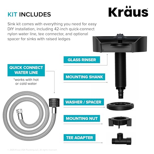 Kraus CleanMate Glass Rinser for Kitchen Sink - Matte Black Finish