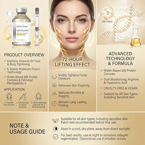 Silk Peptide Intensive Lifting Ampoule | Moisturizes, firms and lifts, Korean anti-aging facial essence, smooths wrinkles, improves elasticity | Christmas gift for women, 50ml/1 ampoule (2pcs, 1)