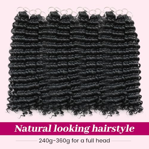 Natural Black Deep Wave Crochet Hair 18 Inch - 30 Strands Feather Synthetic