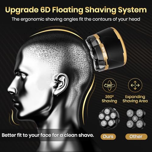 Ufree Head Shaver for Bald Men - Black, Waterproof, Detachable Magnetic Head
