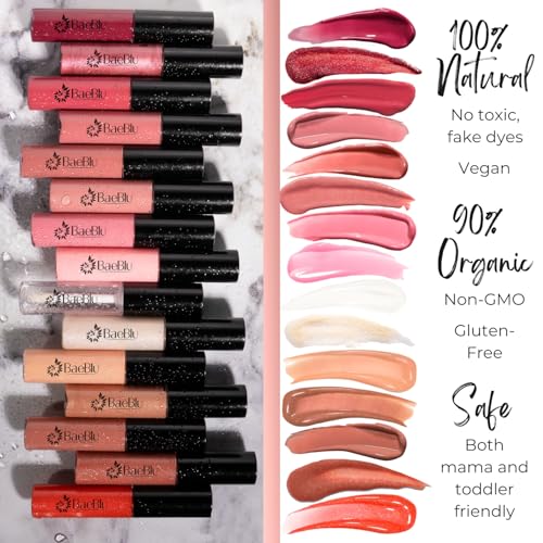 Organic Lip Gloss Dewberry Natural Moisturizing Lip Shine - Non-Toxic, Vegan
