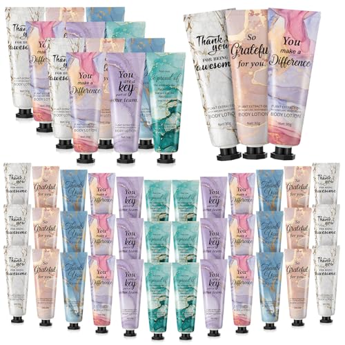 48pcs Thank You Hand Cream Gift Set - Portable Moisturizer with 6 Scents