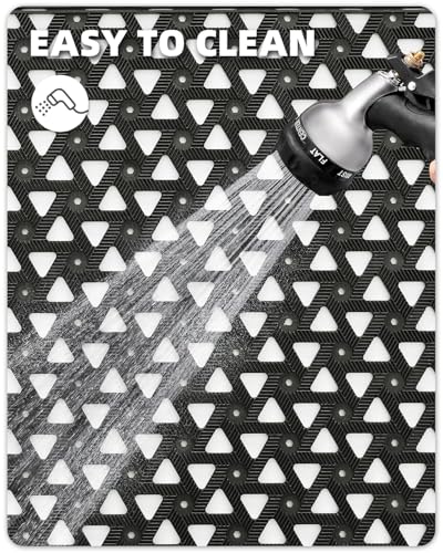 Outdoor Door Mat Black 32x48 Inch with Drainage - Heavy Duty & Non-Slip