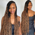 Faux Locs Crochet Hair 36 Inch T27 - Pre Looped Goddess Locs for Black Women, Soft Long Crochet Hair, 7 Packs
