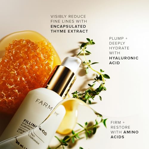 Farmacy Hyaluronic Acid Serum for Face - Filling Good Face Serum with Vegan Collagen Peptides - Helps Smooth Fine Lines + Wrinkles - Hydrating, Plumping + Anti Aging Skin Care (30ml)