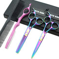 Smithking Rainbow 5.5 Inch Hair Cutting Scissors Set with Thinning Shears & Case