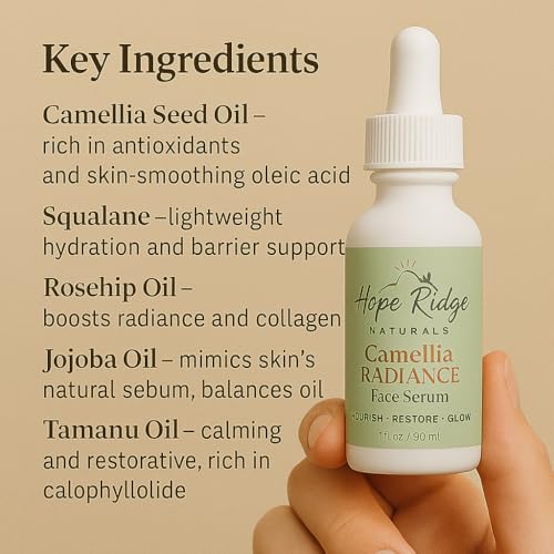 Camellia Radiance Face Serum, Ultra-Renewal Oil with Rose & Botanicals, Anti-Aging & Repair, for Normal/Dry/Combination/Mature Skin, Lightweight & Fast-Absorbing
