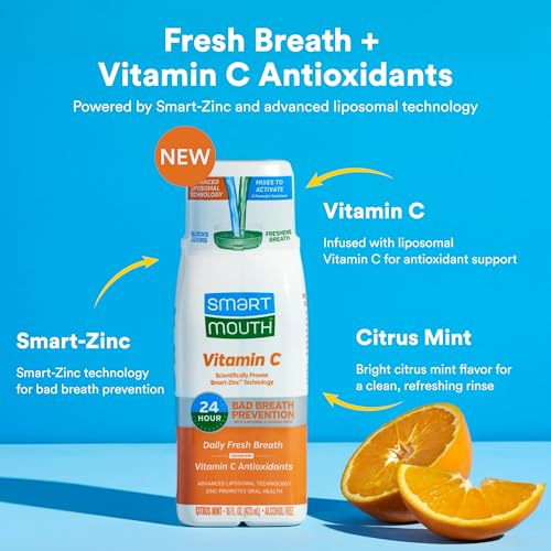 Vitamin C Mouthwash with Zinc & Fresh Citrus Flavor - 16 fl oz Pack of 2