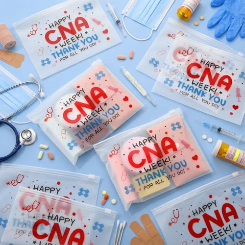 CNA Week Appreciation Gift Bags - 120 Bulk EVA Makeup & Cosmetic Pouches with Zipper - Assistants Week