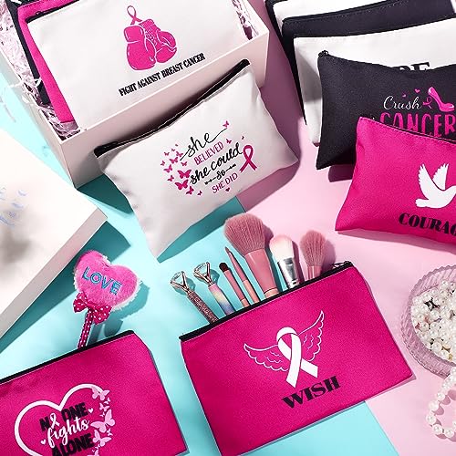 Breast Cancer Awareness Makeup & Travel Pouch Pink Ribbon Gift Bag