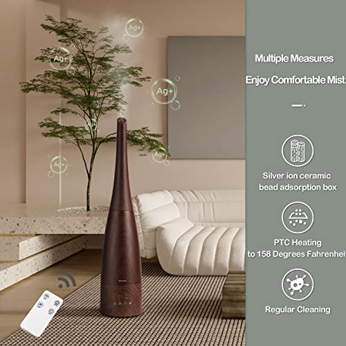 Dark Wood Cool & Warm Mist Ultrasonic Humidifier with Remote Control 2.3L Whisper Quiet